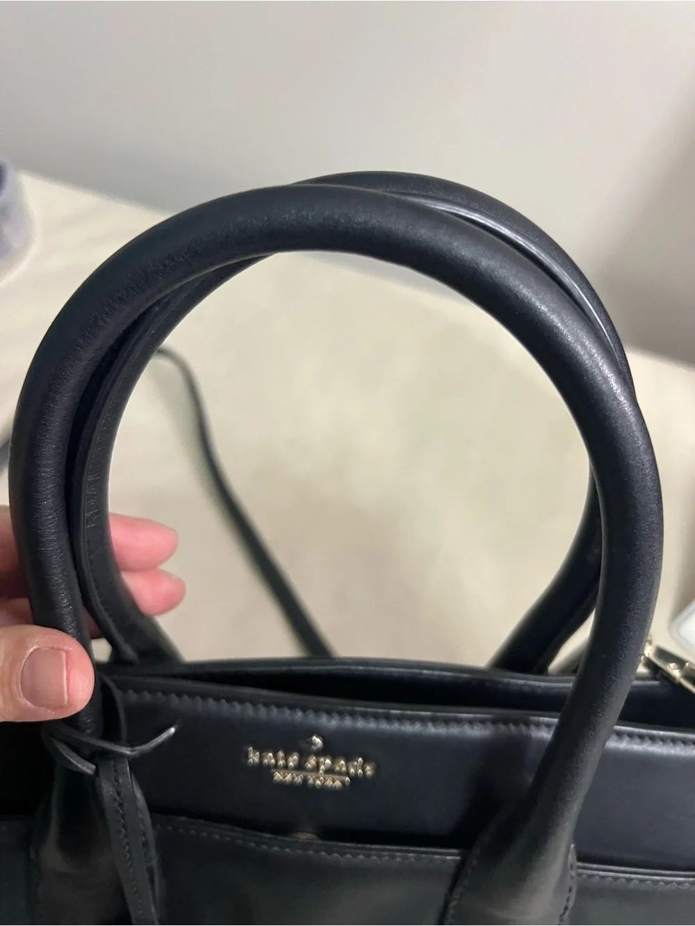 🖤 Kate Spade New York Black Leather Satchel Crossbody Purse Top Handle Bag